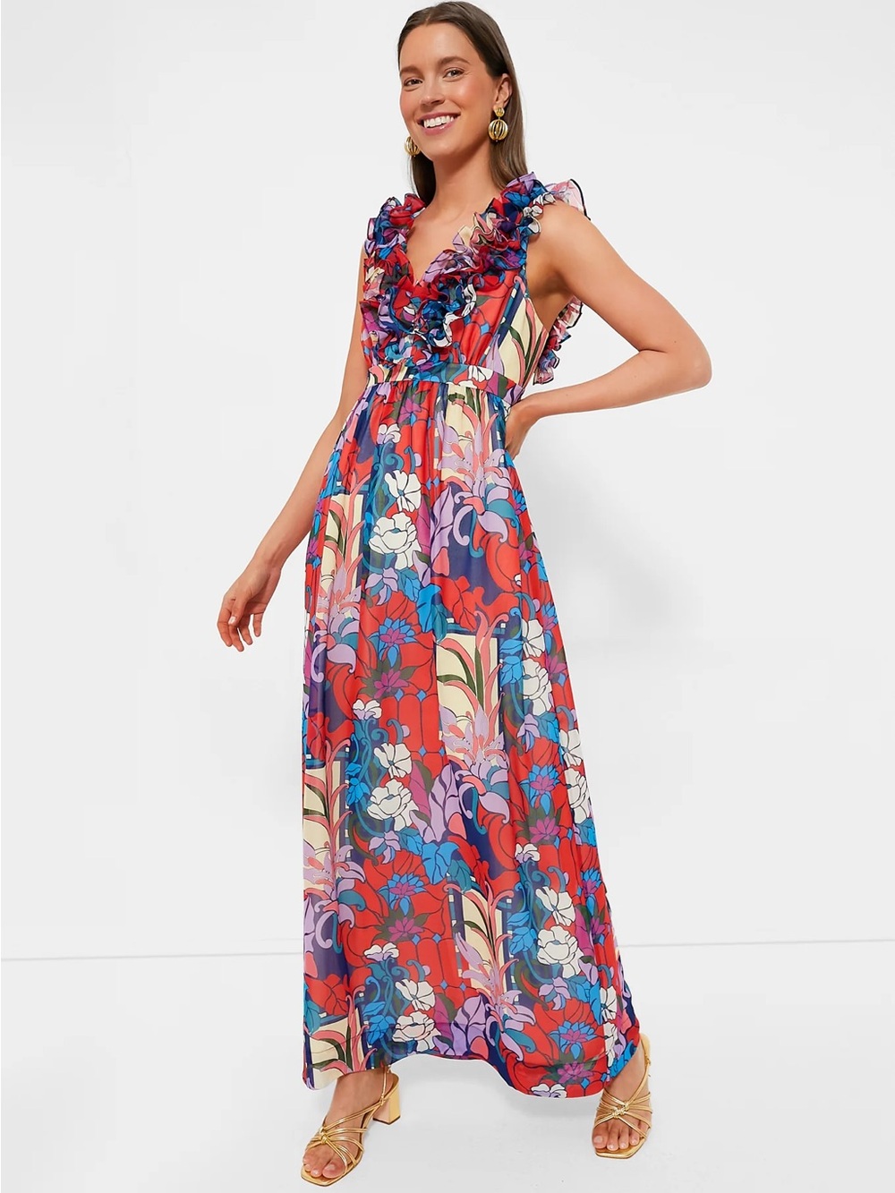 Tuckernuck Climbing Cosmos Priscilla Maxi Dress small